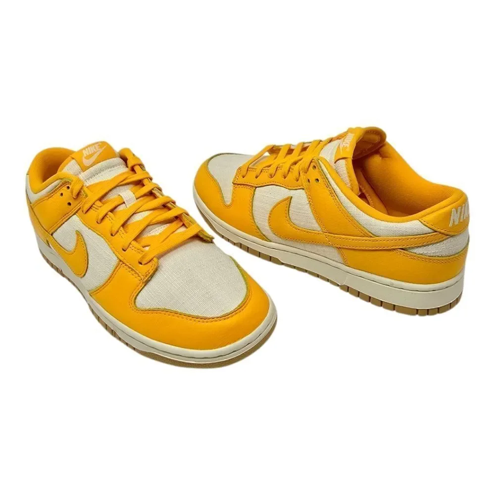 Nike Dunk Low Retro Premium Men's Size 10 Gold Leather Athletic Shoes HF4867 739